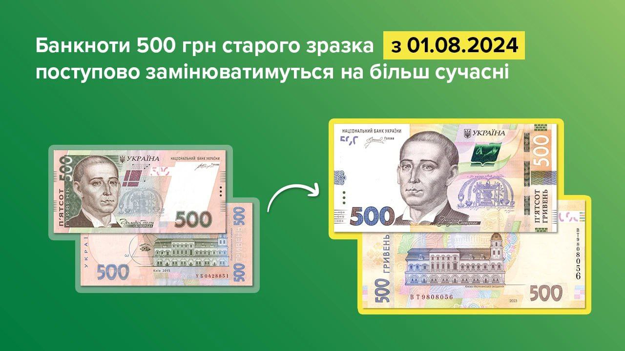 В Україні зникнуть банкноти 500 гривень старого зразка